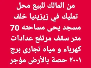 محل تمليك للبيع فى زيزنيا ٧٠ متر