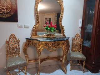 كونسول خشب دهبي