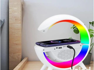 مصباح شاحن لاسلكي طاولة RGB اضاءة محيطية LED ذكي لغرفة ا