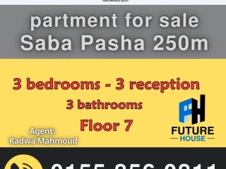 شقة للبيع 250 م سابا باشا بجوار قصر المرغني